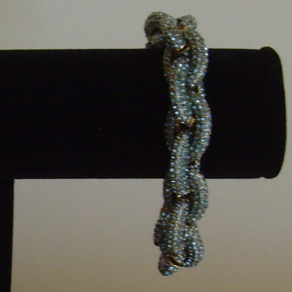 BaubleBar Blue Rhinestone Link Chain Bracelet NEW! - Picture 3 of 15